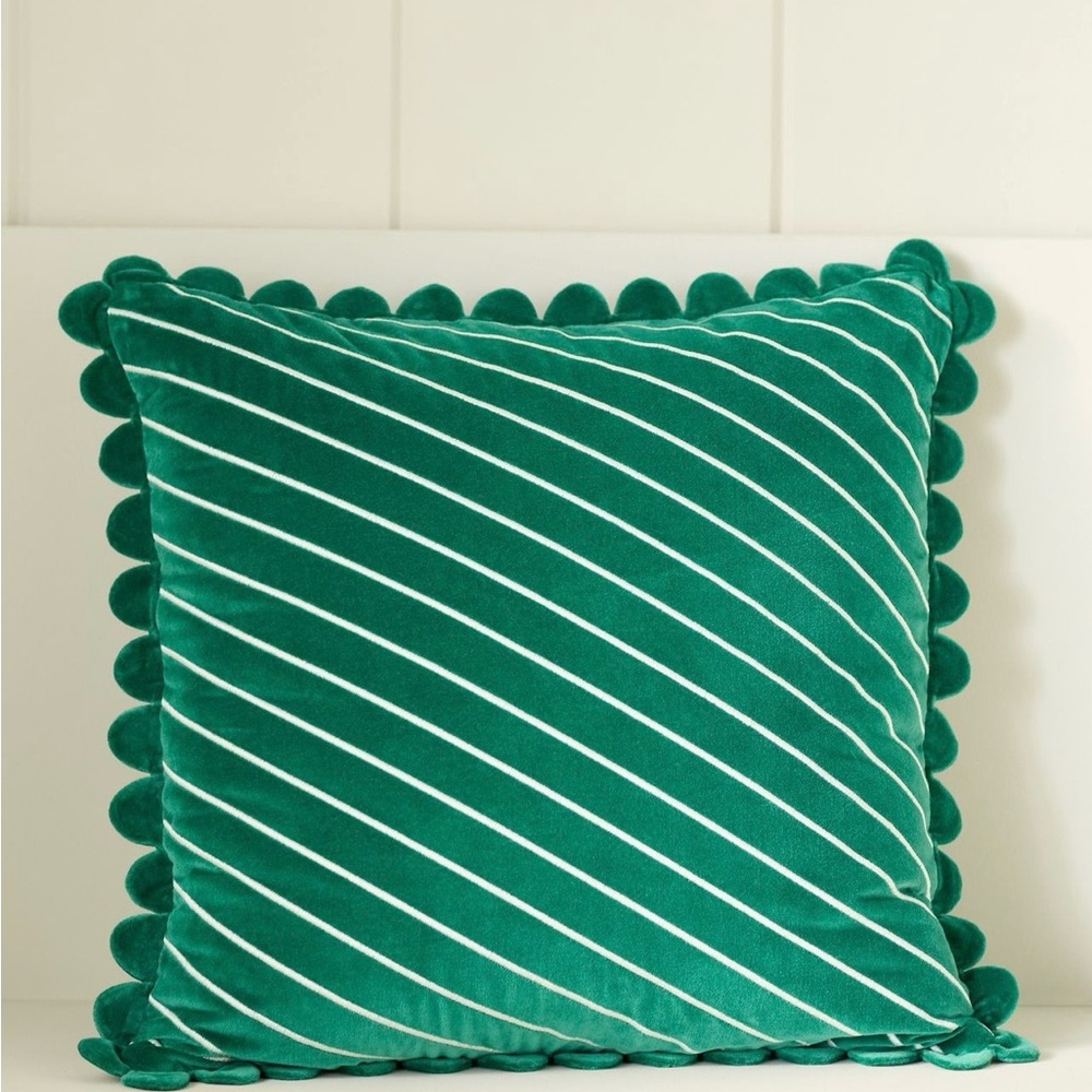 Anthropologie Cotton Velvet Striped Pillow